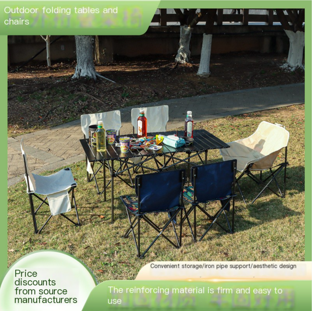 Outdoor Folding Table and Chair Set for Camping
