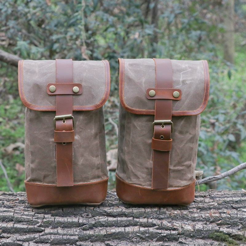 Retro Waterproof Oil Wax Canvas Camping Bag